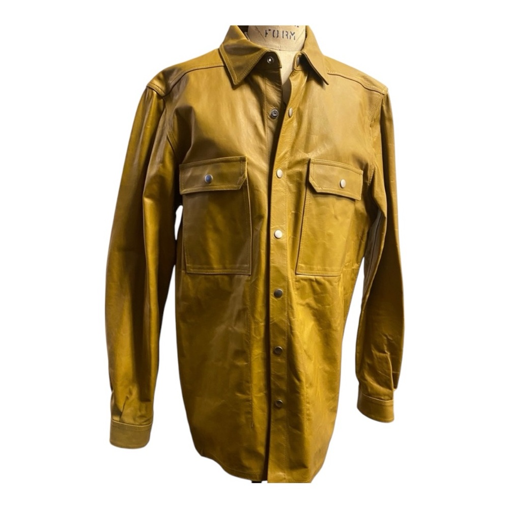 RICK OWENS SS22 Leather Jacket - Yellow/Mustard